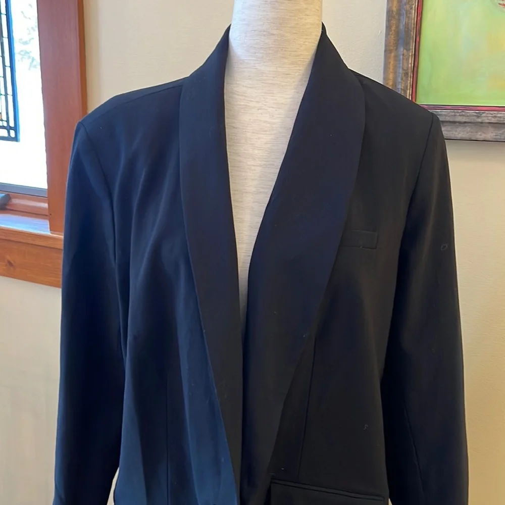 New Universal Standard Black Blazer Fitted Single Button Blazer Size 16 Longer - Picture 3 of 11